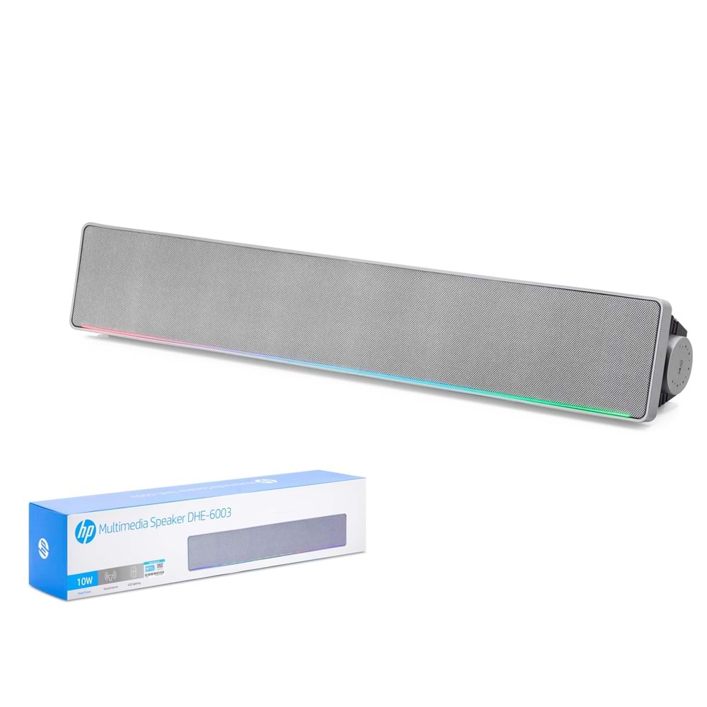 HP DHE6003 Bluetooth RGB Soundbar Hoparlör USB + 3.5mm 10W - Gri