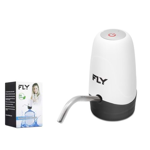 FLY FLYSP USB Şarjlı Pilli Su Pompası + Şarj Lambalı - Beyaz