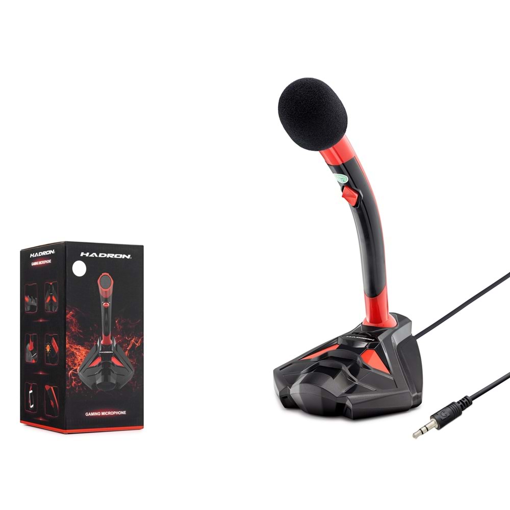 HADRON G101R Gaming Mikrofon 3.5 mm Siyah Kırmızı (Kutu Hasarlı)