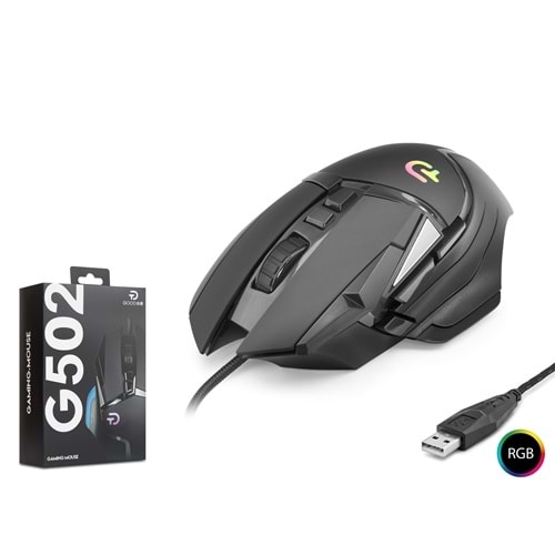 NODAR G502 Gaming Mouse 7200 DPI 6 Tuş 1000 Hz RGB - Siyah