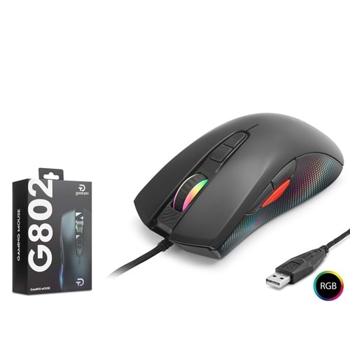 NODAR G802 Gaming Mouse 7200 DPI 8 Tuş 1000 Hz RGB - Siyah
