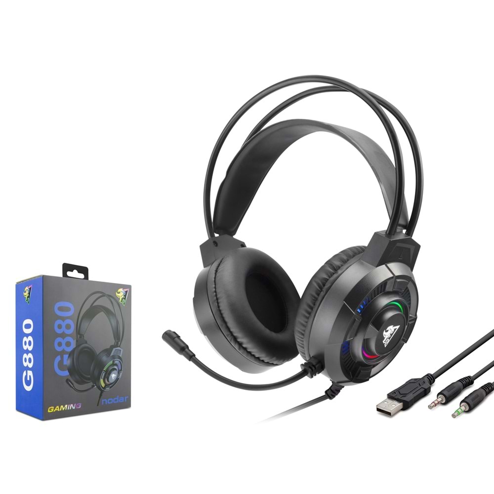 HADRON G880 Gaming Kulaklık USB / 2 x 3.5 mm - Siyah