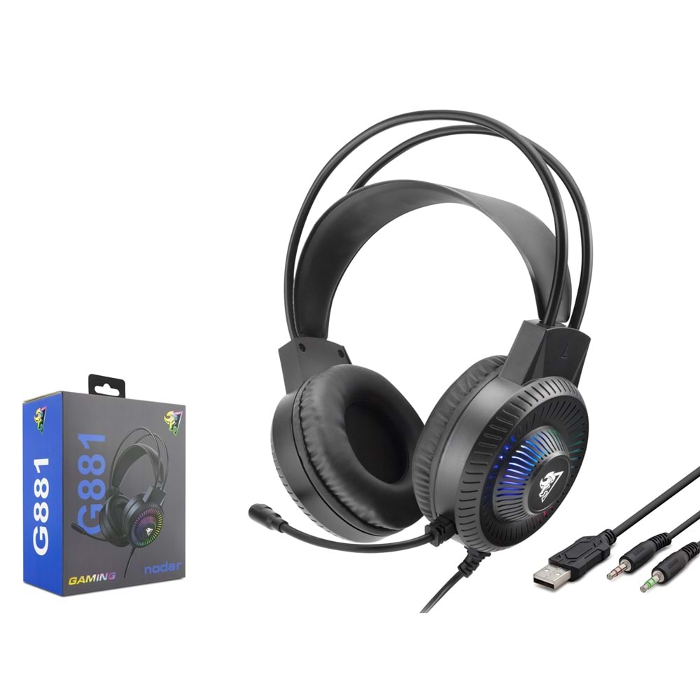 HADRON G881 Gaming Kulaklık USB / 2 x 3.5 mm - Siyah