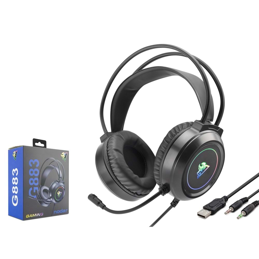 HADRON G883 Gaming Kulaklık USB / 2 x 3.5 mm - Siyah