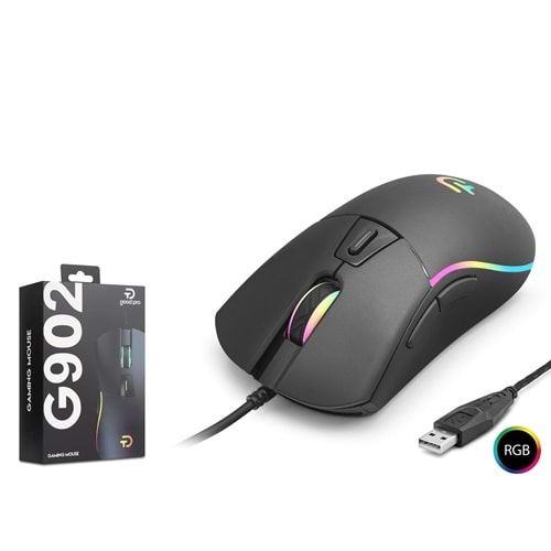 NODAR G902 Gaming Mouse 3600 DPI 6 Tuş 1000 Hz RGB - Siyah