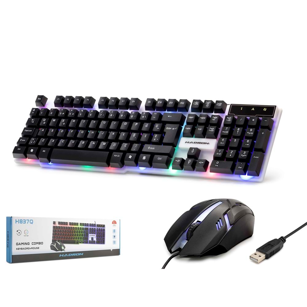 HADRON H837Q Gaming Klavye ve Mouse Seti LED - Siyah