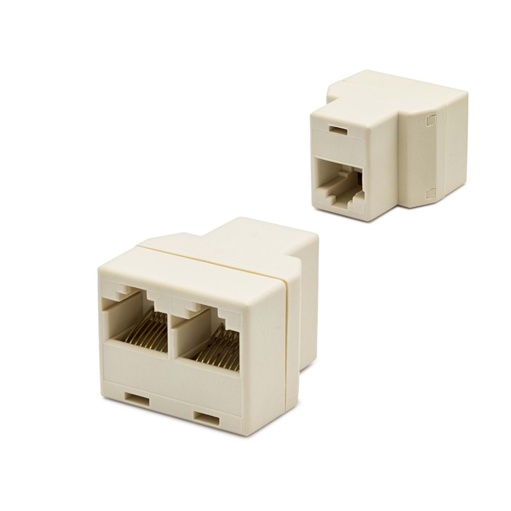 HADRON HD4753 RJ11 Telefon Splitter 1 In 2 Out Adaptör - Beyaz