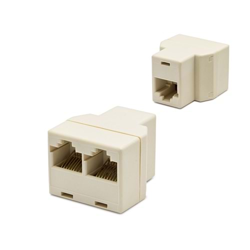 HADRON HD4753 RJ11 Telefon Splitter 1 In 2 Out Adaptör - Beyaz