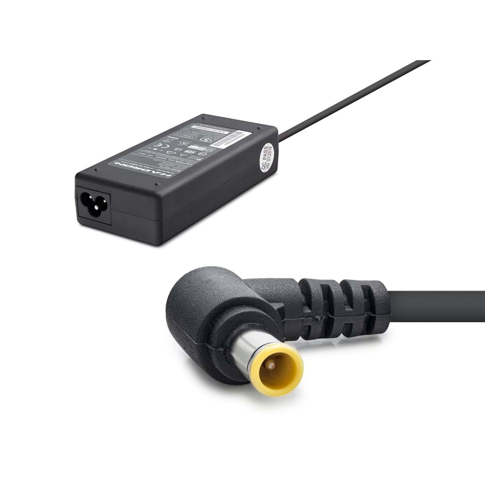 HADRON HD712 19.5V 4.74A 92.5W Laptop Adaptörü - 6.5x4.4mm - Sony, HP, Dell Uyumlu - Siyah