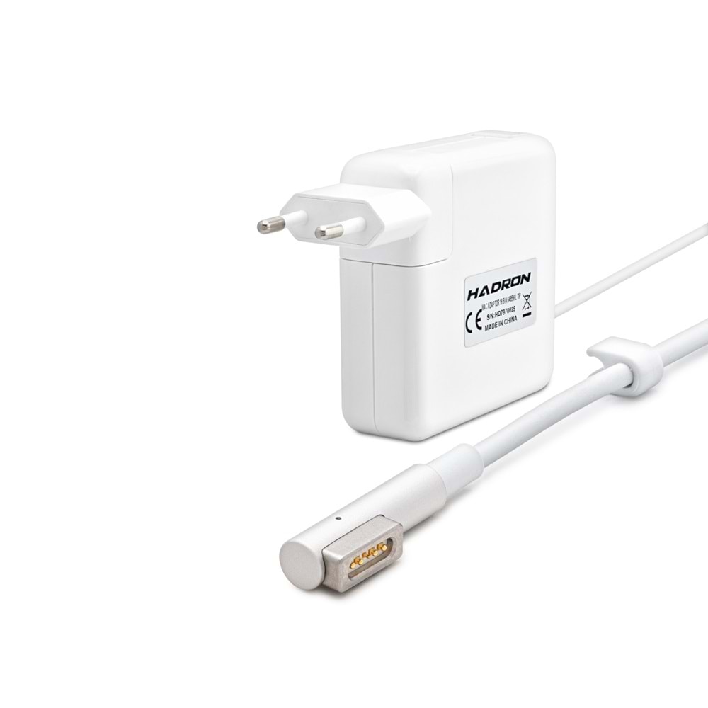 HADRON HD797 18.5V 4.6A 85W Laptop Adaptörü - L Tip - Apple MacBook Uyumlu - Beyaz