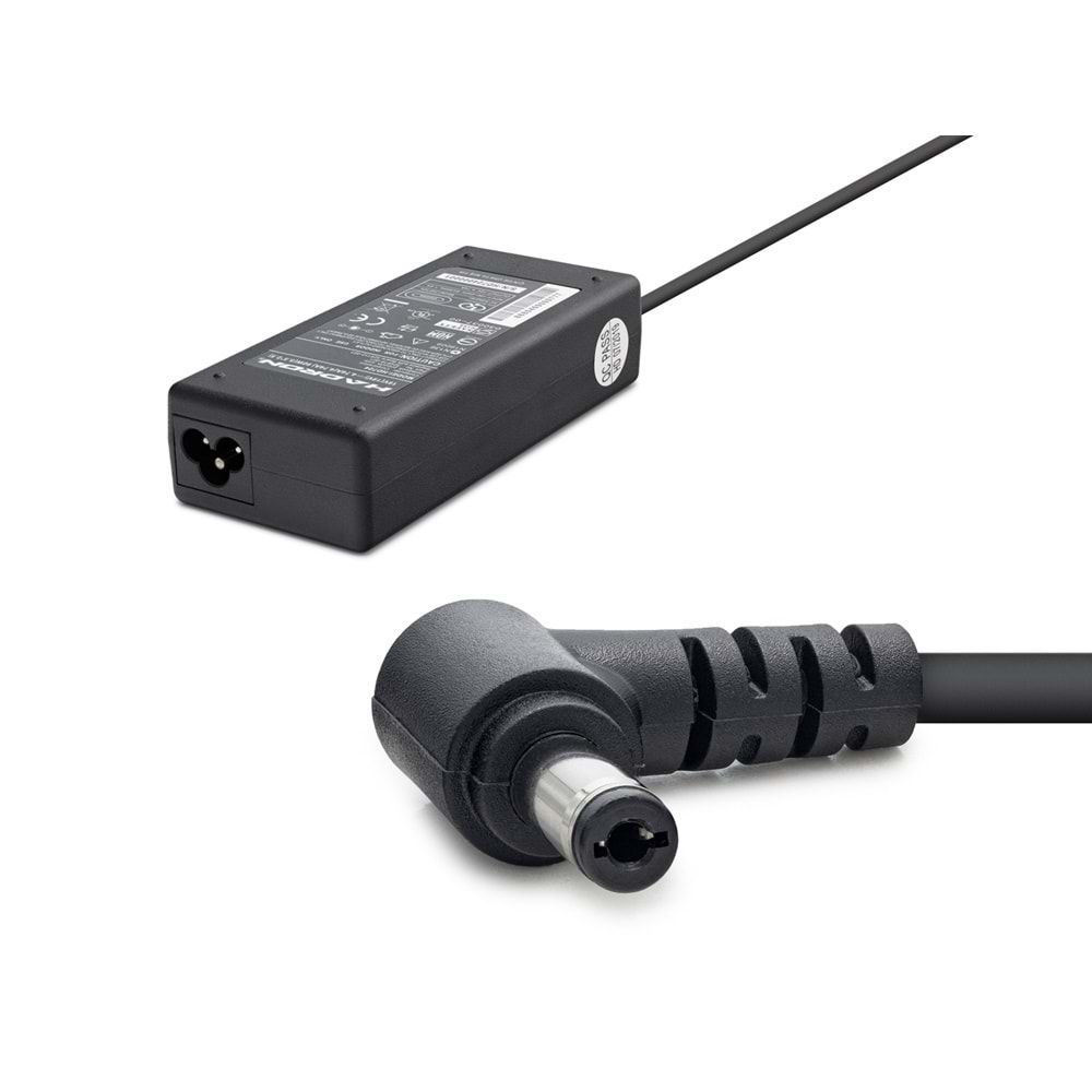 HADRON HD8814 19V 2.37A 45W Laptop Adaptörü - 5.5x2.5mm - Asus, Toshiba, Vestel, Casper Uyumlu - Siyah