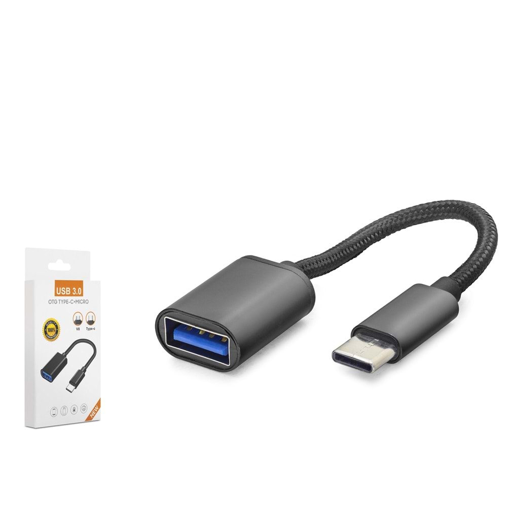 HADRON HDX1001S Type-C to USB 3.0 OTG Adaptör - Siyah