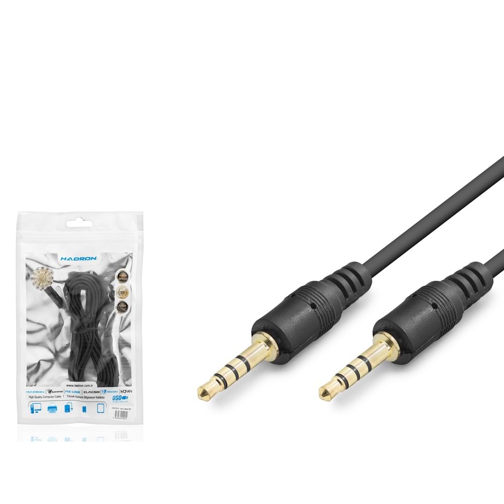 HADRON HDX1014 3.5 mm TRRS AUX Kablosu 3 m - Siyah