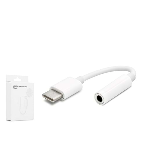 HADRON HDX1040 Type-C to 3.5 mm Dişi Ses Dönüştürücü - Beyaz
