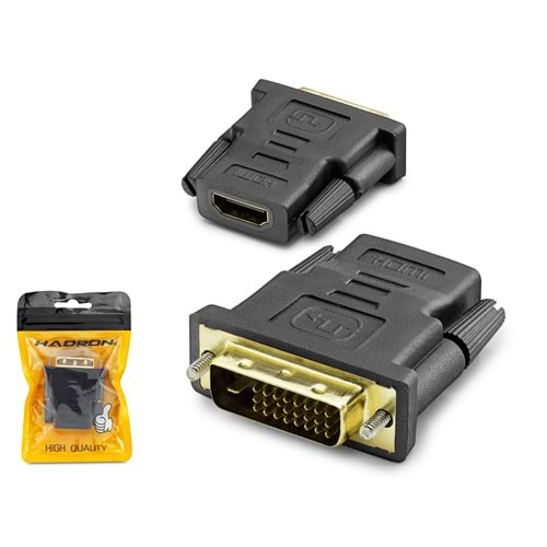 HADRON HDX1266 DVI-D 24+1 to HDMI Dişi Görüntü Dönüştürücü - Siyah