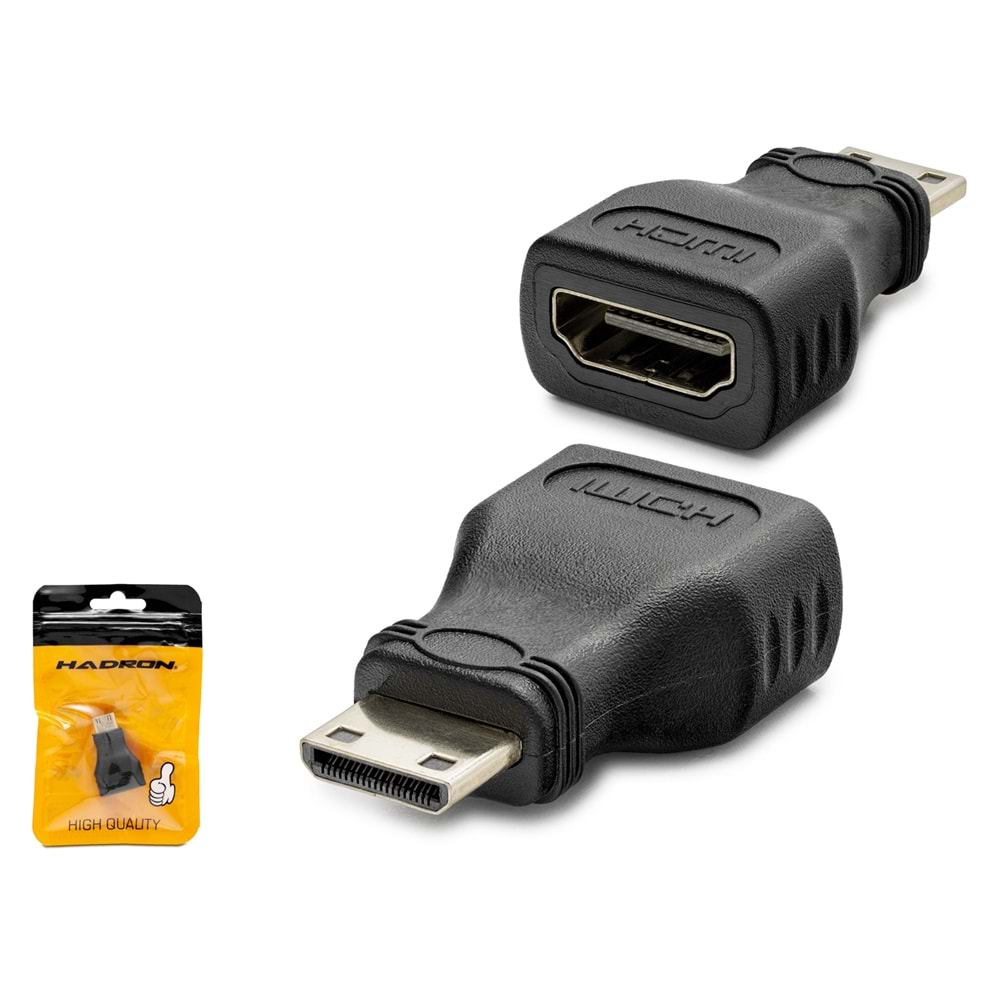 HADRON HDX1268 Mini HDMI to HDMI Dişi Adaptör - Siyah