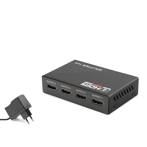 HADRON HDX1286 HDMI Splitter 1080p 3D 1 In 4 Out - Siyah