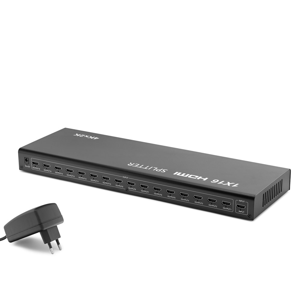 HADRON HDX1293 HDMI Splitter 1080p 3D 1 In 16 Out - Siyah
