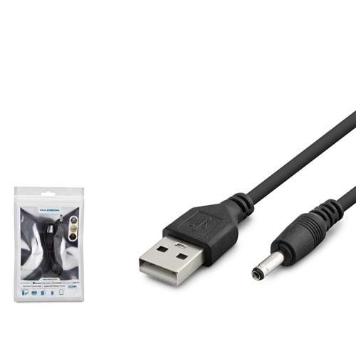 HADRON HDX1320 USB DC Tablet Şarj Kablosu 3.5 x 1.35 mm 1 m - Siyah