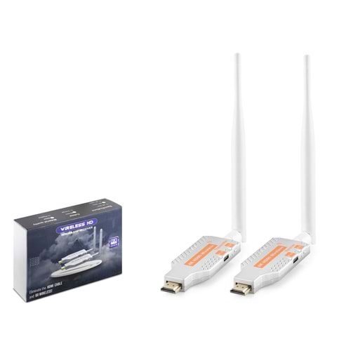 HADRON HDX1350 HDMI Kablosuz Görüntü ve Ses Aktarım 4K 100 m - Gümüş