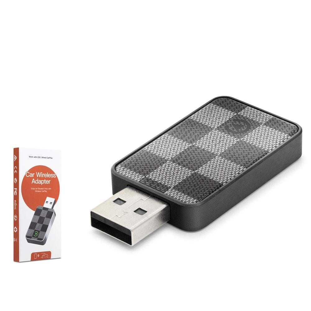 HADRON HDX1392 Kablosuz CarPlay ve Android Auto Adaptörü Bluetooth 5.0 5 GHz WiFi - Siyah