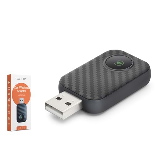 HADRON HDX1394 Kablosuz CarPlay ve Android Auto Adaptörü Bluetooth 5.0 5 GHz WiFi - Siyah