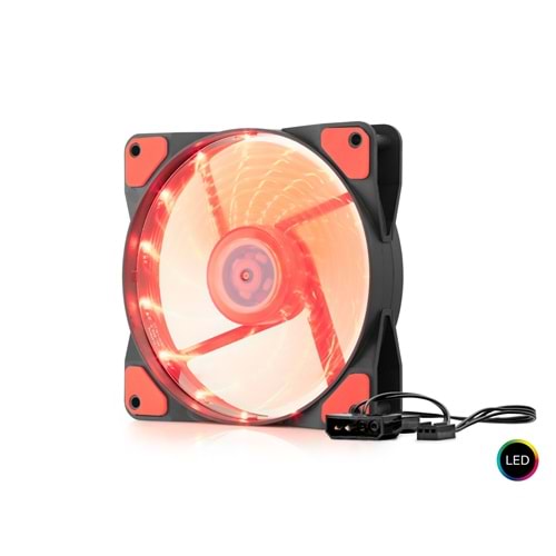 HADRON HDX1520 Kasa Fanı LED 12 cm - Siyah