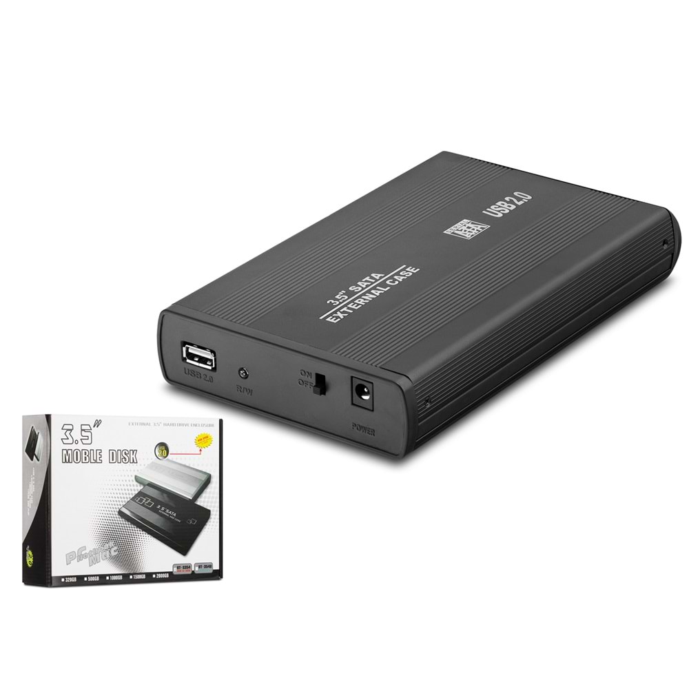 HADRON HDX1753 3.5 SATA HDD Harici Disk Kutusu USB 2.0 - Siyah