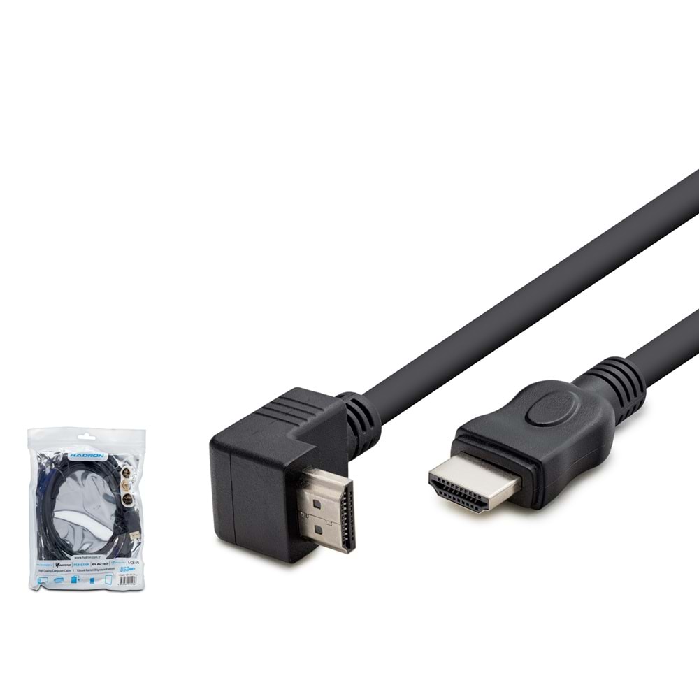 HADRON HDX2016 HDMI Kablo L Tip 1.5 m - Siyah