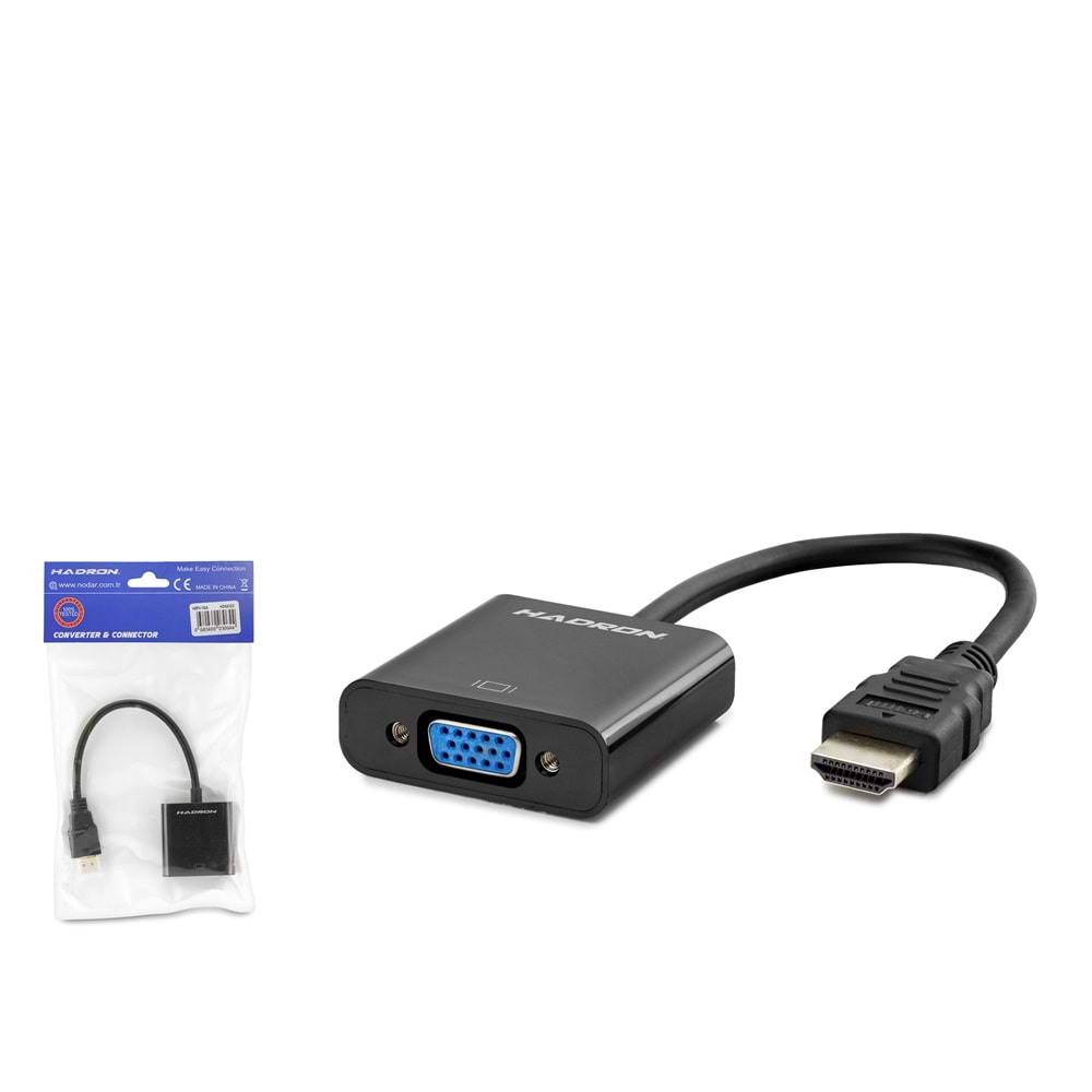 HADRON HDX2020 HDMI to VGA Dişi Görüntü Dönüştürücü 1080p - Siyah