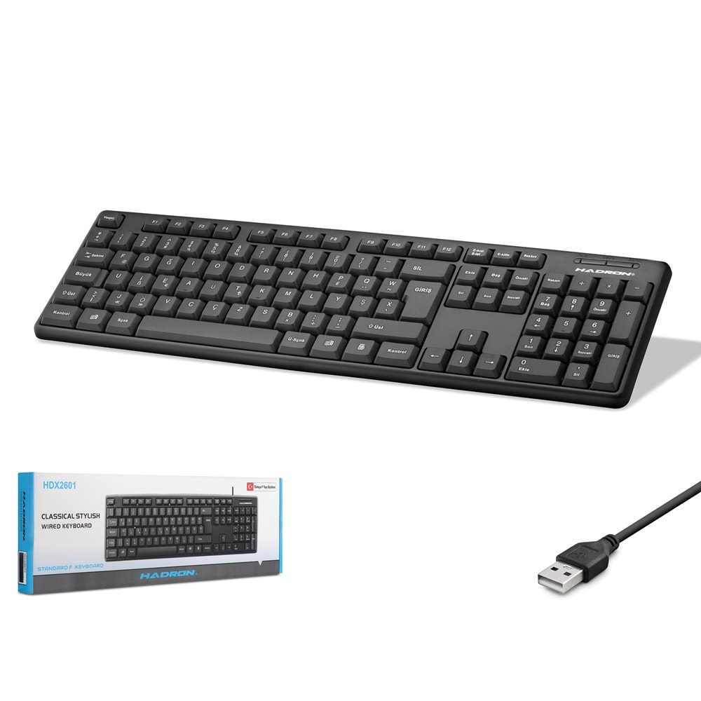 HADRON HDX2601 Standart F Klavye - Siyah