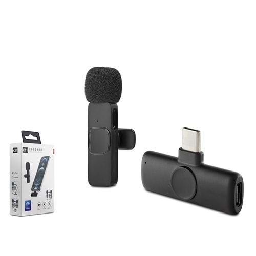 HADRON HDX2785 Type-C Kablosuz Mikrofon - Siyah