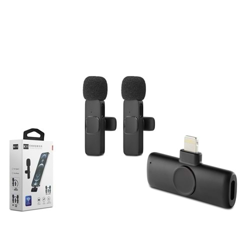 HADRON HDX2786 Lightning Kablosuz 2’li Mikrofon Seti - Siyah