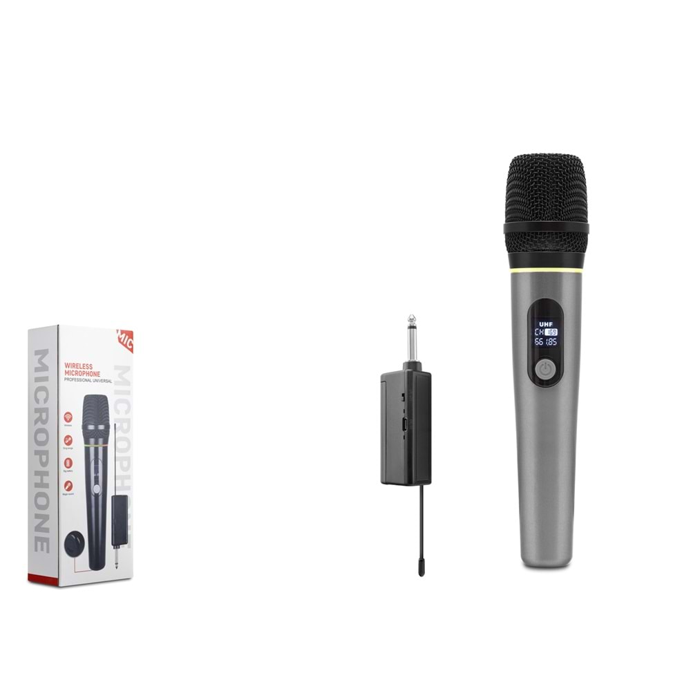 HADRON HDX2790G Profesyonel Kablosuz UHF Mikrofon 6.35 mm - Gri