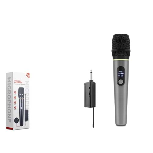 HADRON HDX2790G Profesyonel Kablosuz UHF Mikrofon 6.35 mm - Gri