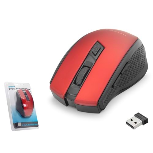 HADRON HDX3404R Kablosuz Mouse 800/1600 DPI - Kırmızı Siyah