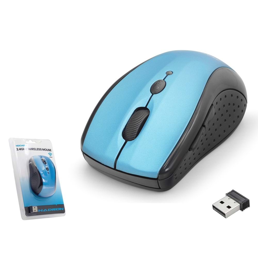 HADRON HDX3405B Kablosuz Mouse 800/1600 DPI - Mavi Siyah