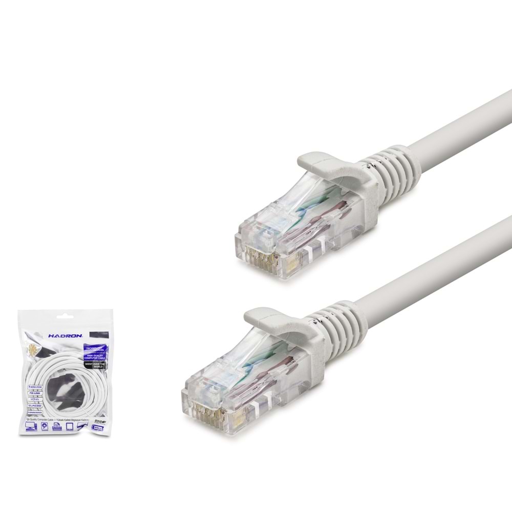 HADRON HDX5002 Cat6 Ethernet Patch Kablosu 1 Gbps 250 MHz 5 m - Gri