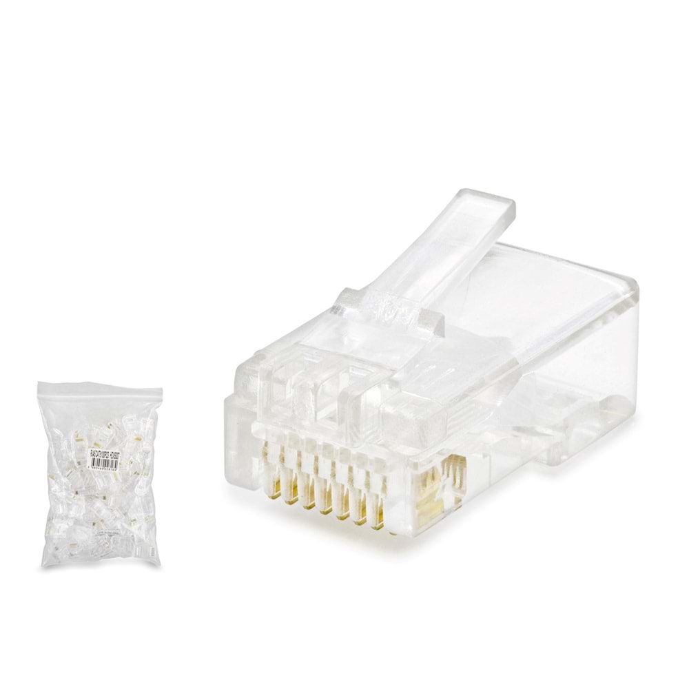 HADRON HDX5007 CAT5 RJ45 Konnektör 100 Adet Paket - Şeffaf