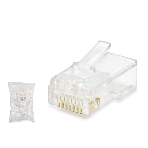 HADRON HDX5007 CAT5 RJ45 Konnektör 100 Adet Paket - Şeffaf
