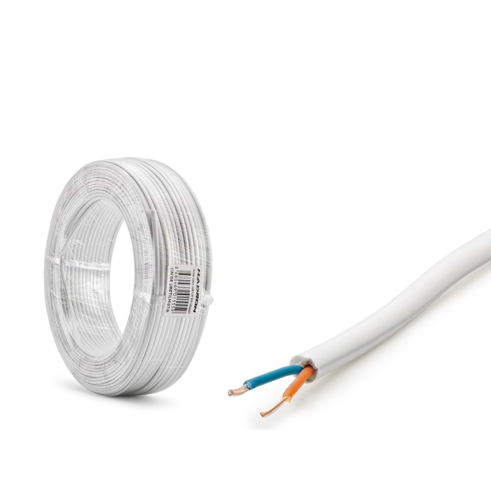 HADRON HDX5031 Yassı (Flat) Telefon Hat Kablosu 100 m - Beyaz