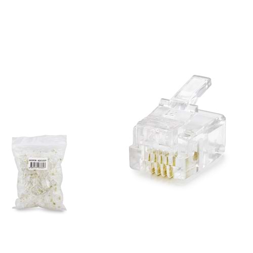 HADRON HDX5059 RJ11 4 Pin Telefon Konnektör 100 Adet Paket - Şeffaf