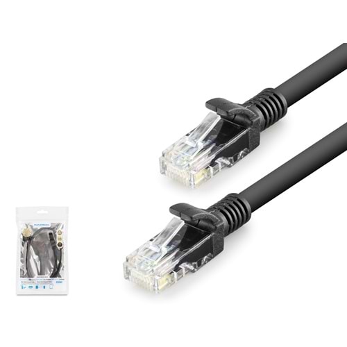 HADRON HDX5068 Cat6 Ethernet Patch Kablosu 1 Gbps 250 MHz 60 cm - Siyah