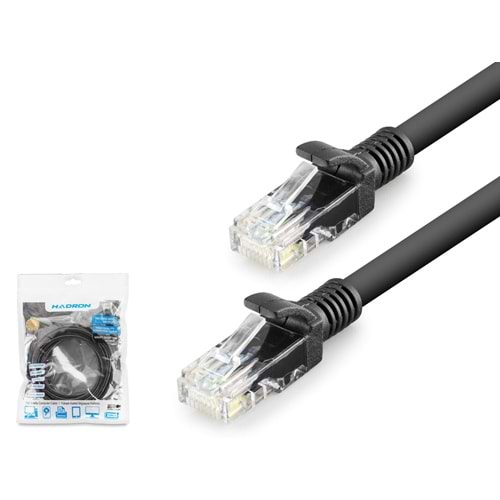 HADRON HDX5071 Cat6 Ethernet Patch Kablosu 1 Gbps 250 MHz 3 m - Siyah