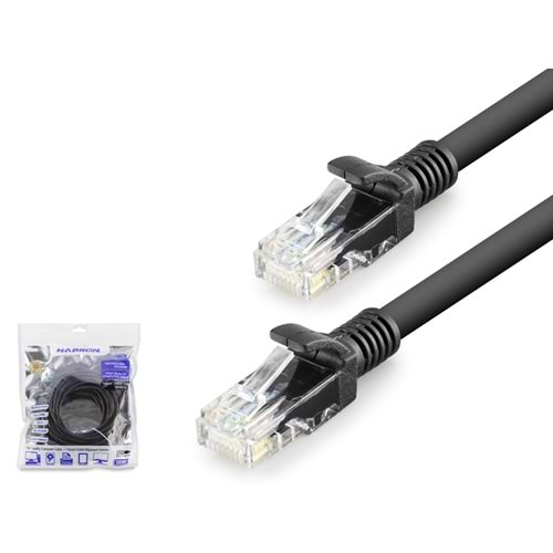 HADRON HDX5073 Cat6 Ethernet Patch Kablosu 1 Gbps 250 MHz 10 m - Siyah