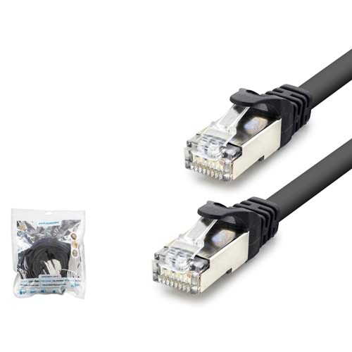 HADRON HDX5096 Cat7 Ethernet Patch Kablosu 10 Gbps 600 MHz 20 m - Siyah