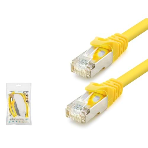 HADRON HDX5101 Cat7 Ethernet Patch Kablosu 10 Gbps 600 MHz 30 cm - Sarı