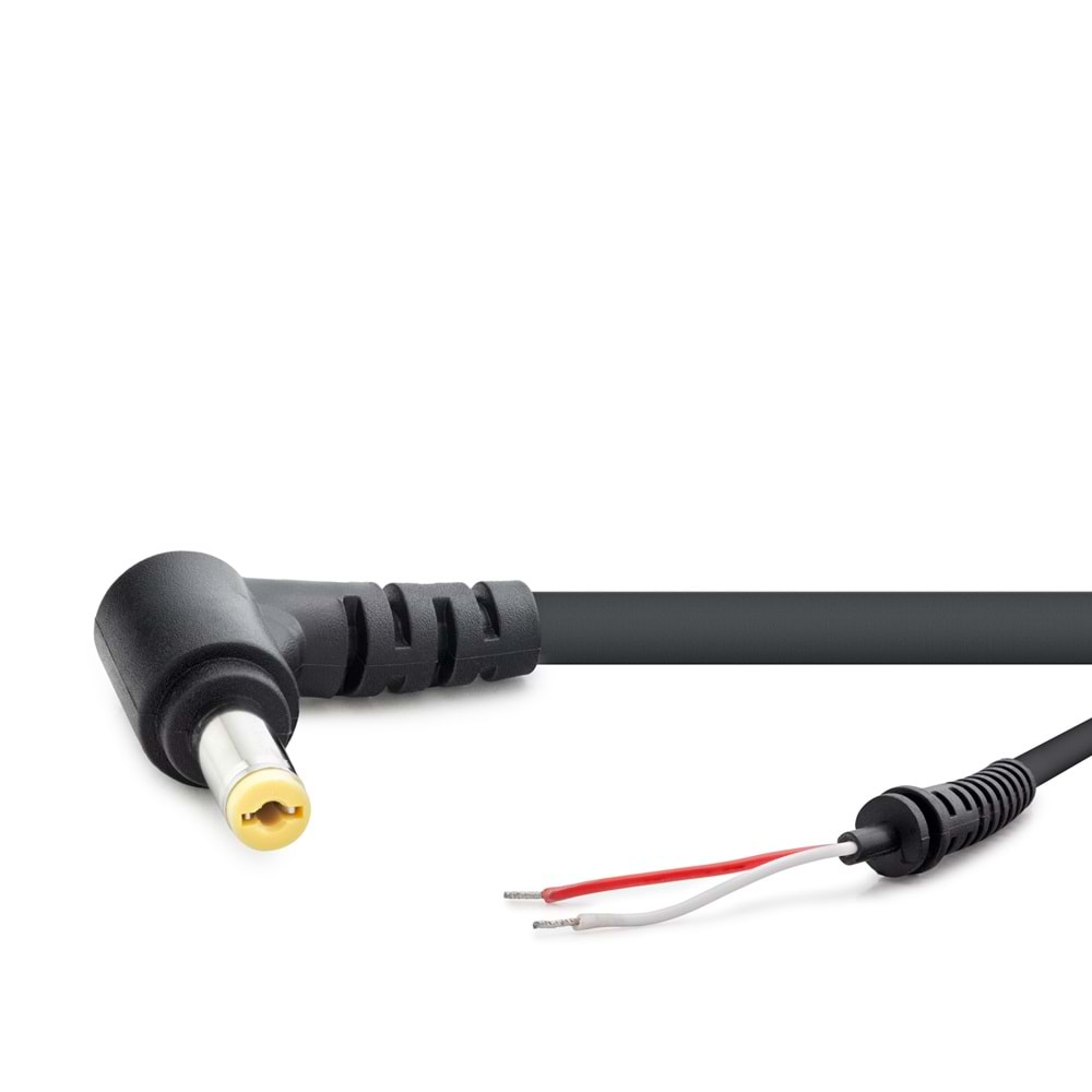 HADRON HDX5511 Laptop Adaptör DC Jack Kablosu 5.5 x 1.7 mm L Tip Acer / HP / Toshiba / Fujitsu Uyumlu 1.2 m - Siyah