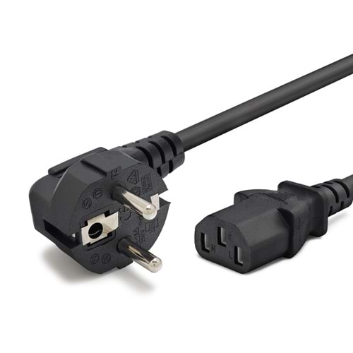 HADRON HDX5523 Kasa Güç Kablosu 2.8 Pin 0.75 mm 500W 1.5 m - Siyah