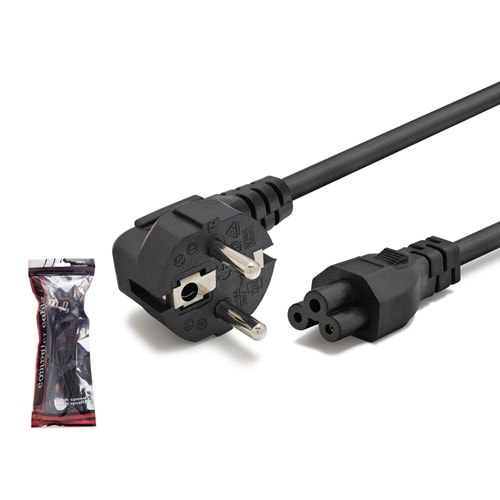 HADRON HDX5524 Yonca Güç Kablosu 4.2 Pin 0.75 mm 500W 1.2 m - Siyah